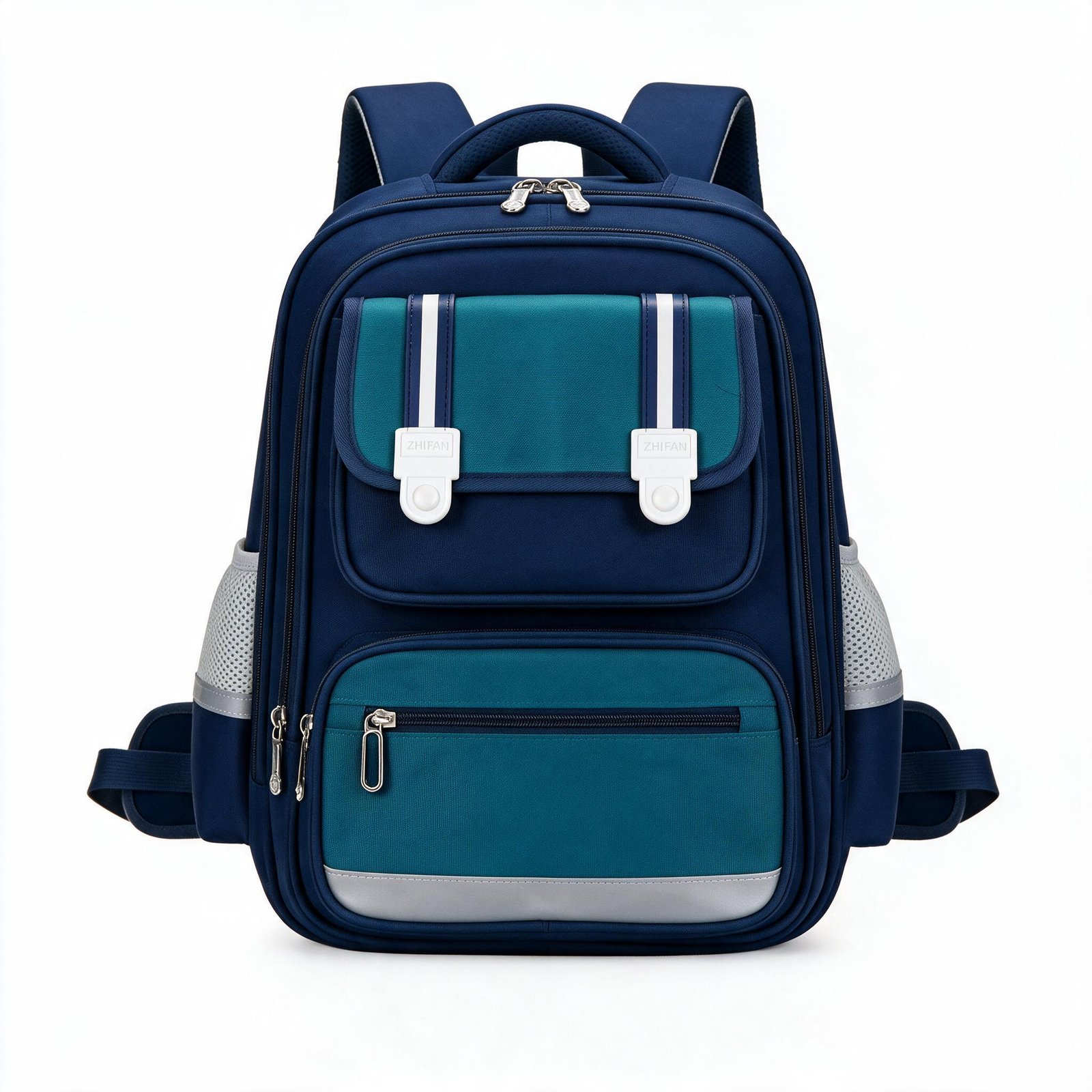 Sac à Dos Scolaire Style Kawaii Grand Volume Tissu Imperméable Bleu et Vert SACKDS06BV - حقيبة مدرسية بتصميم كاوايي - الصورة 2
